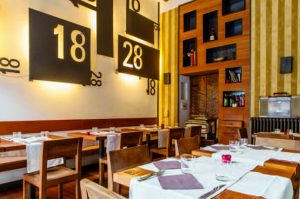 La sala del ristorante 18-28 di Milano