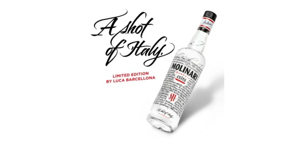 Luca Barcellona firma la nuova bottiglia in limited edition di Molinari 