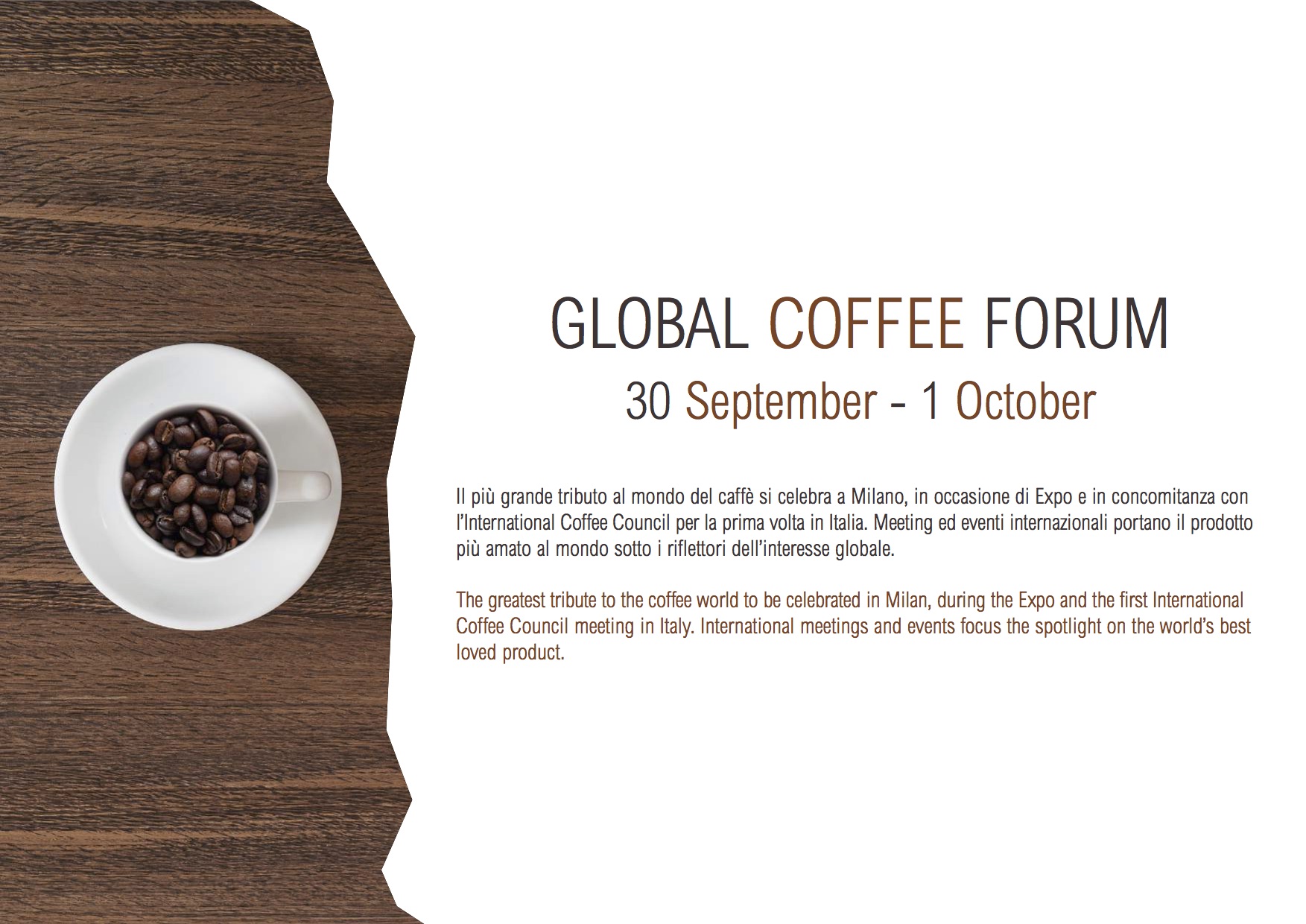 Global Coffee Forum, al via il meeting internazionale