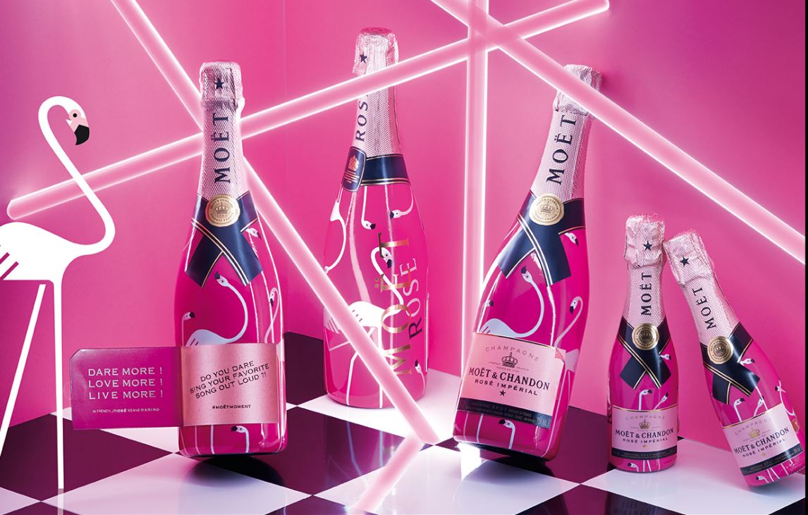 San Valentino, da Moët & Chandon la Limited Edition with flamingos