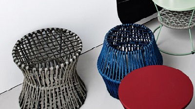 Ziggy Saba Italia, pouf e tavolino da Emilio Nanni