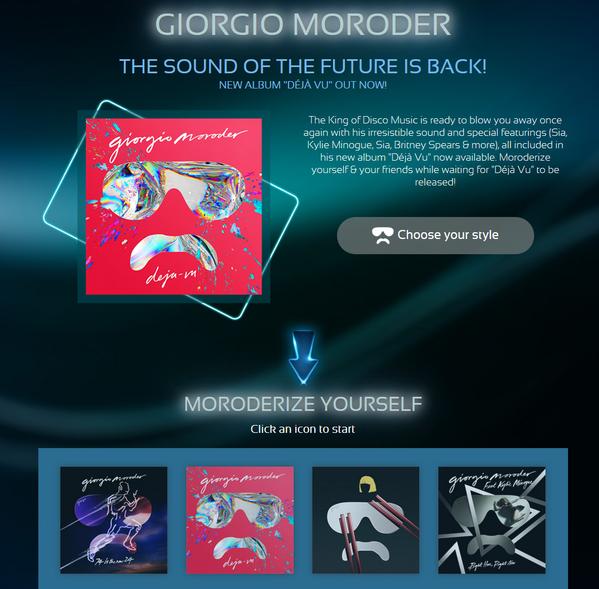 Moroderize, app per l'album di Giorgio Moroder