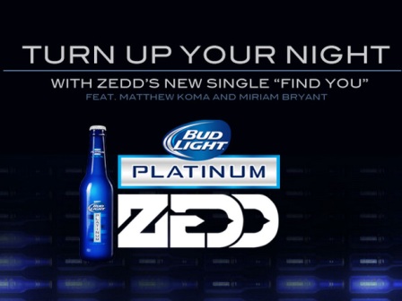 Zedd e Bud Light Platinum, binomio vincente