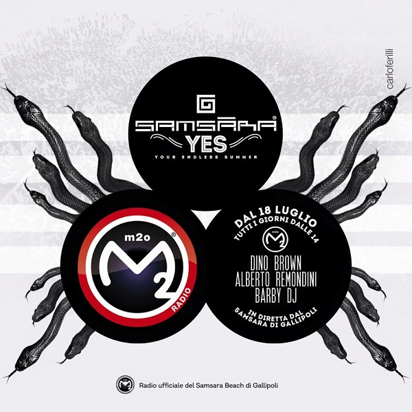 m2o radio ufficiale del Samsara Beach di Gallipoli