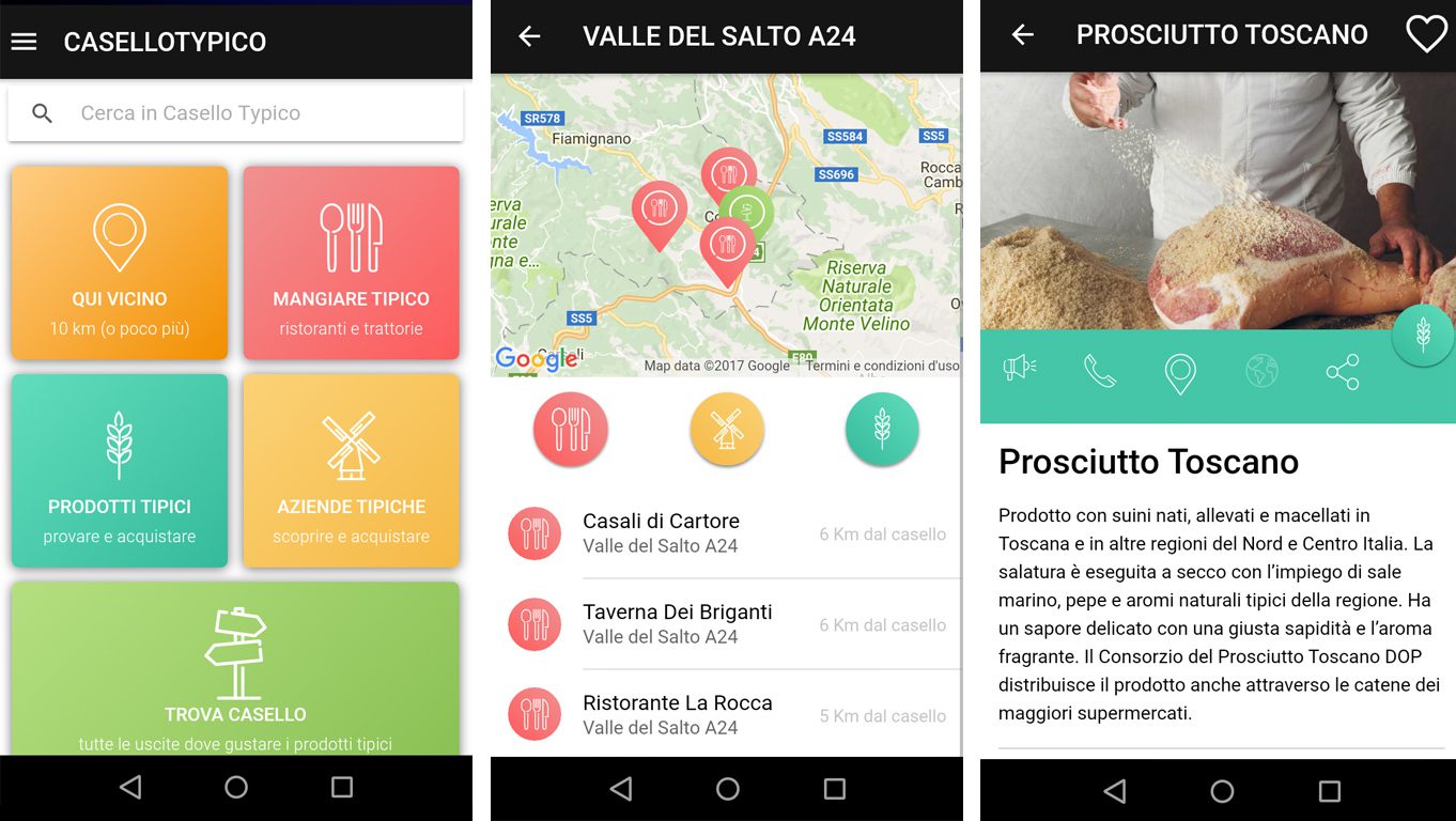 Un'app per trovare ristoranti e prodotti tipici lungo le autostrade