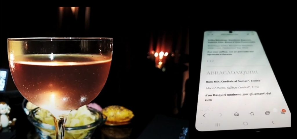 drink list in realtà aumentata